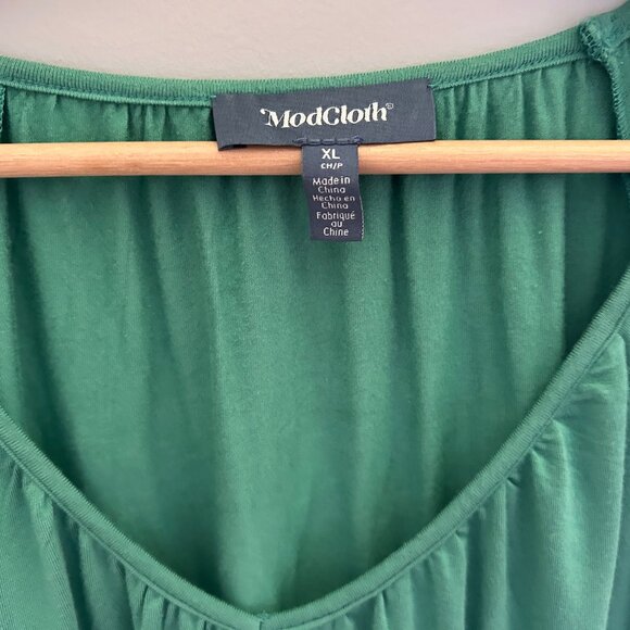 Drapey Viscose Modcloth Top - Kelly Green - XL - Picture 3 of 7